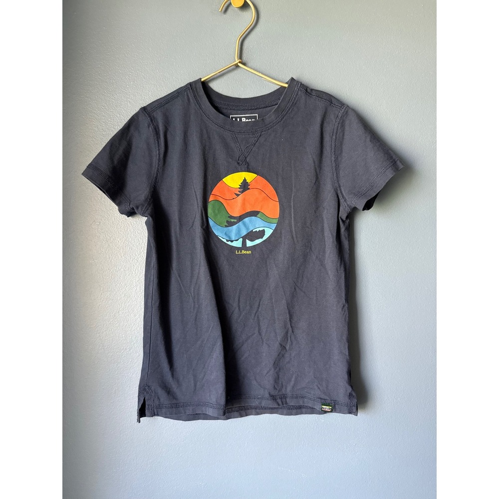 LL Bean Kids Organic Cotton Graphic T-Shirt Blue Landscape Size L 6x-7
